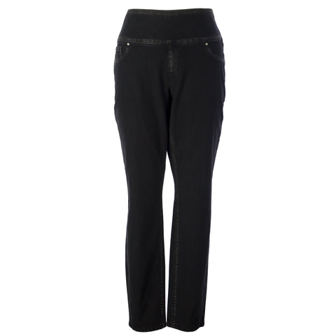 MARINA RINALDI Women's Black Idalgo Side Zip Jeans $385 NWT