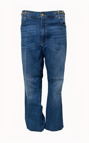 Marina Rinaldi Women's Blue Idrofono Straight Leg Jeans NWT