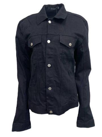 BLK DNM Women's Black Freedom Back Patch Denim Jeans Jacket 5 Size XL NWT