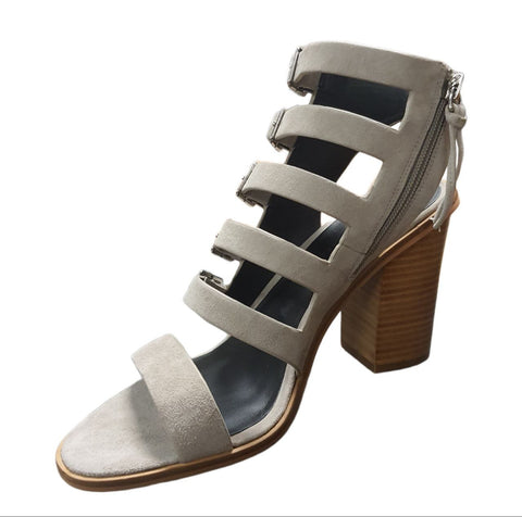 REBECCA MINKOFF Women's Sand Kid Suede Jenna Heeled Sandals #M10261011 NWB