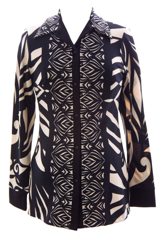 OLIAN Women's Black & Beige Button Down Collared Maternity Sweater $113 NWT