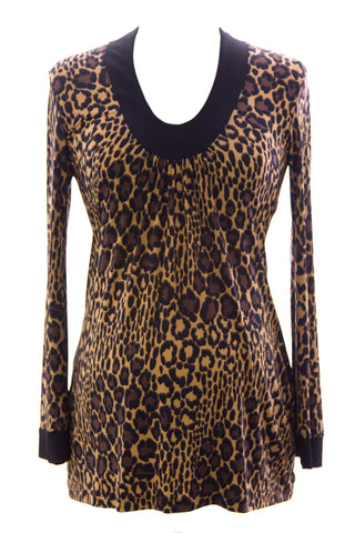 Olian Women's Long Sleeve Leopard Print Maternity Top