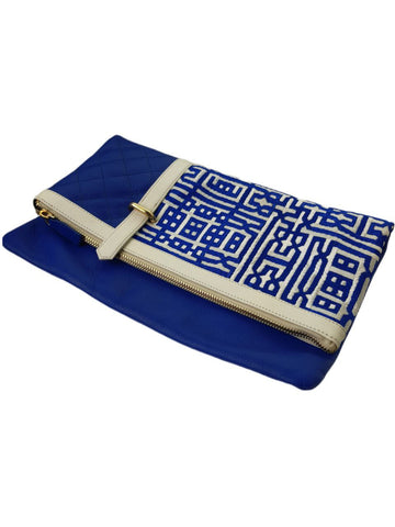 POPINJAY Women's Blue Kubic Large Clutch #PY203 13'x8' One Size NWT