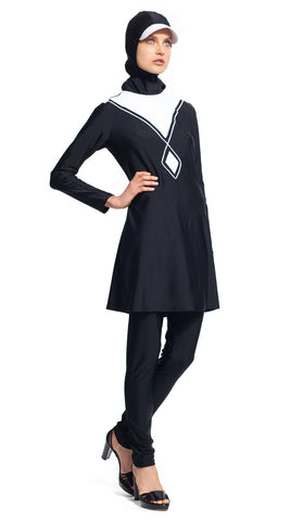 MODEST SEA Lauren 3-Pc Full Coverage Swimsuit Burkini 11027 $226 NEW