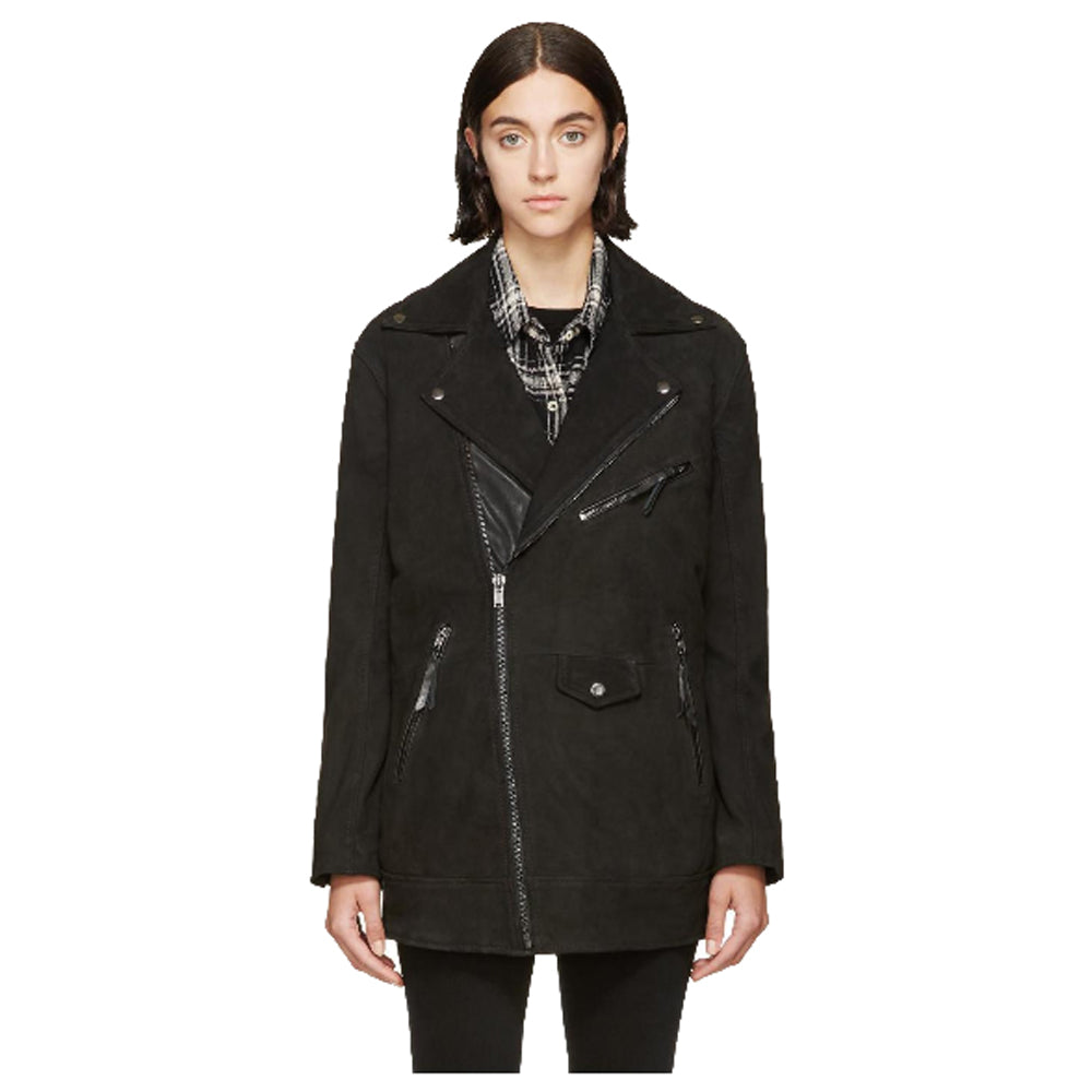 BLK DNM Women's Black Suede Biker Jacket $895 NWOT