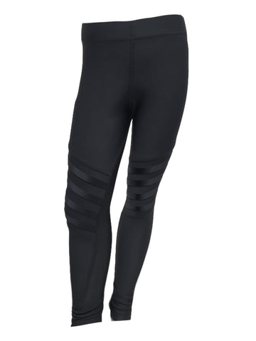 TEREZ Girl's Black Nylon Laced Leggings #11351005 NWT