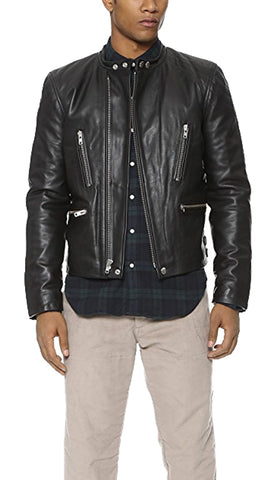 BLK DNM Men's Black Leather Jacket 20 $1495 NWOT
