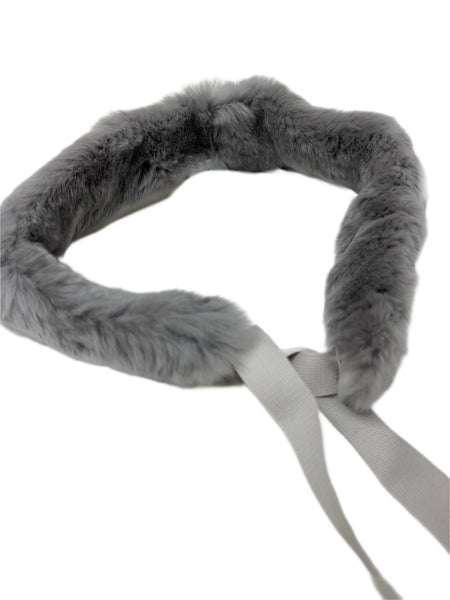 Max Mara Women's Dark Grey Lipsia Rabbit Fur Collar One Size NWT