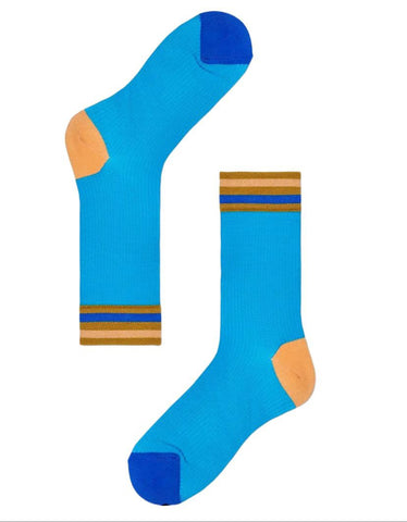 HYSTERIA by HAPPY SOCKS Women's Blue Lona Slinky Crew Socks Size 8-10 NWT