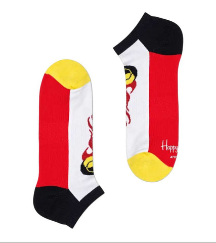 HAPPY SOCKS Men's Red Arch Support Cushioned Sole Low Cotton Socks Size 8-12 NWT