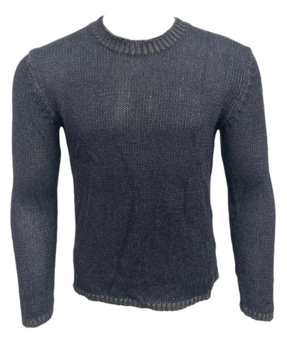 BLK DNM Men's Navy Green Crew Neck Sweater 40 NWT