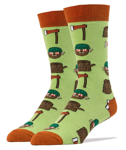 OOOH YEAH! Men's Novelty Crew Socks, MD6017C - Lumberjack Attack