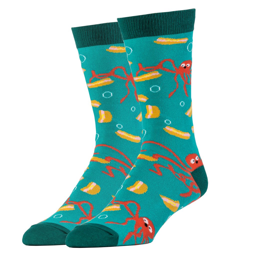 OOOH YEAH! Men's Novelty Crew Socks, Deep Sea Hot Dogs