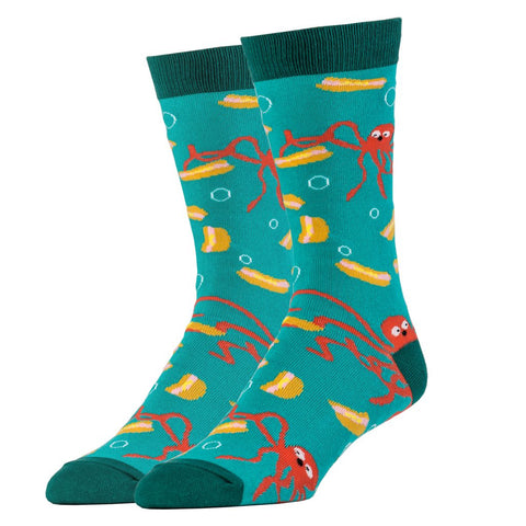 OOOH YEAH! Men's Novelty Crew Socks, Deep Sea Hot Dogs