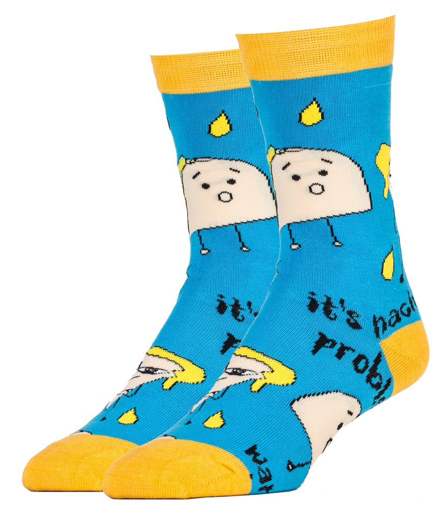 OOOH YEAH! Men's Novelty Crew Socks, MD6500C - Taco Bout It