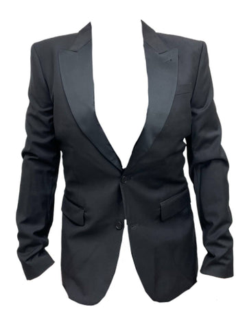 BLK DNM Men's Black Wool Tuxedo Jacket 9 #MKW2101 Size 48 NWT