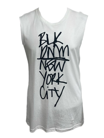 BLK DNM Men's White Printed Sleeveless T-Shirt 28 Size L NWT
