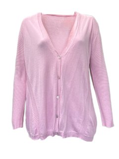 Marina Rinaldi Women's Pink Macadam Knitted Long Sleeves Cardigan Size XL NWT