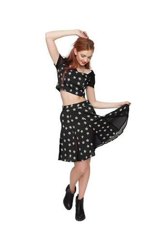 ALICE'S PIG Women's Black Maddie's Marguerite 2-Piece Set AP0081 NWT