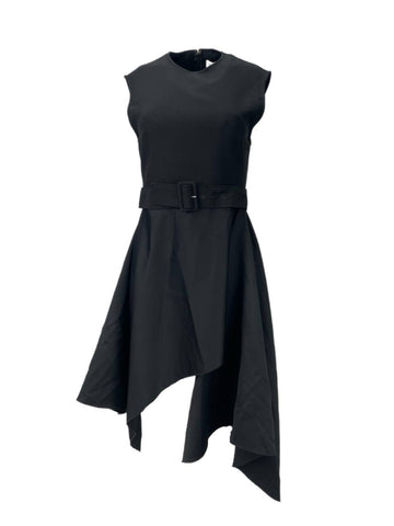 SOLACE London Black Maya Asymmetrical Belted Top Size US 4 NWT