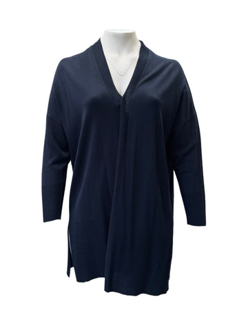 Marina Rinaldi Women's Blue Micaela Open Front Cardigan NWT