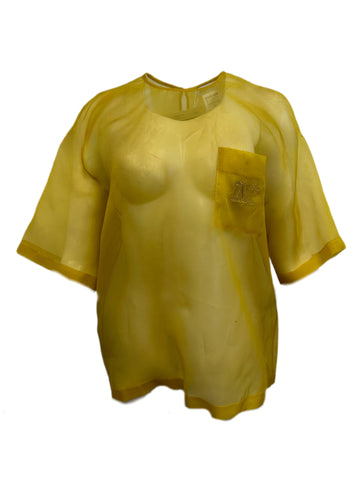 Max Mara Women's Yellow Modane Pullover Shirt Size 8 NWT