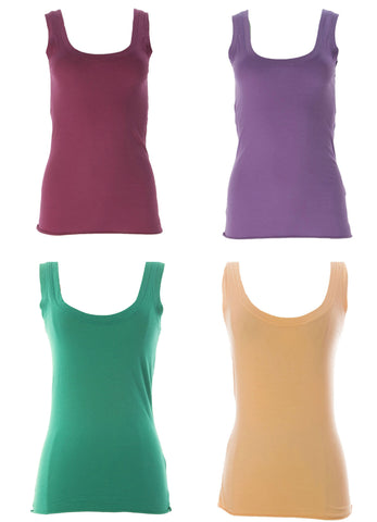 VELVET by Graham & Spencer Women's Raw Edge U-Neck Tank $62 NEW