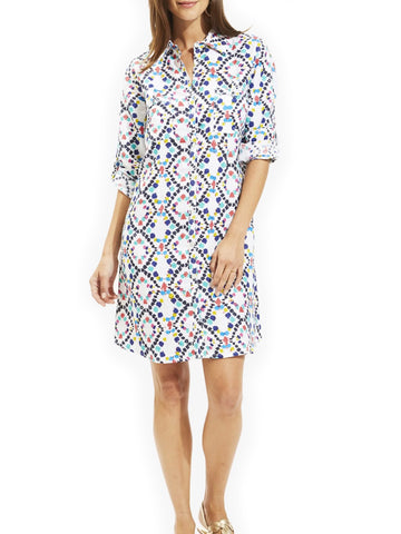 ROBERTA ROLLER RABBIT Women's Bright Mouffa Shirt Dress $225 NEW