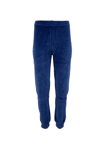 SUZI KONDI Women's Navy Slim Velour Track Pants #SK1908 Small $195 NWT