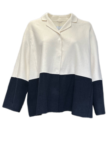 Marina Rinaldi Women's White Naturale Wool Cashmere Coat NWT