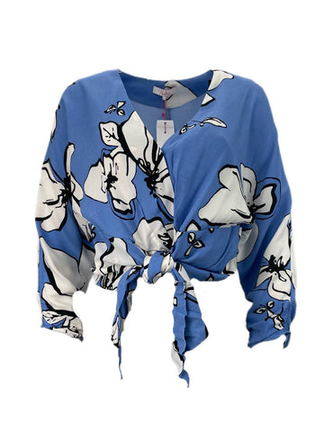 PARKER Women's Noelle Floral Tie Front Blouse Size L NWT