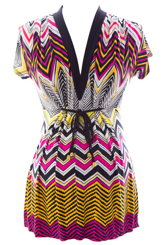 Olian Women's Zig Zag Print Jeanette Maternity Top