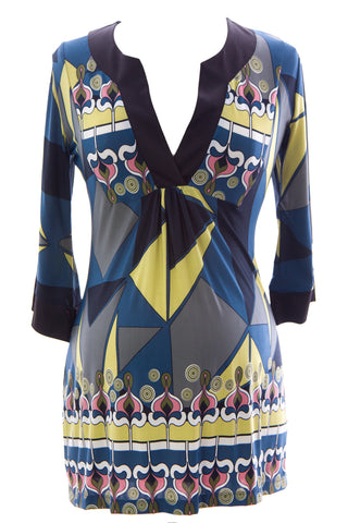 OLIAN Women's Multi Geometric Print Danniela Maternity Tunic O3707AD06 $94 NWT