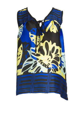 OLIAN Maternity Women's Multi Floral Print Hi-Low Hem Sleeveless Top XS $95 NWT