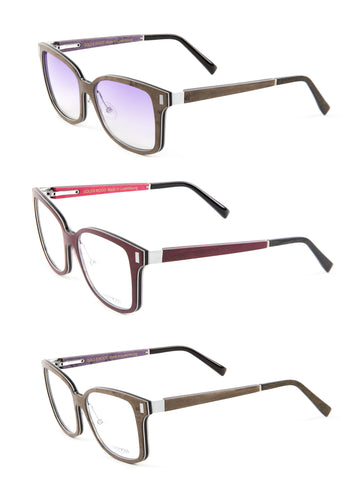 Gold & Wood Orion 07 Square Eyeglass Frames 53mm $789 NEW