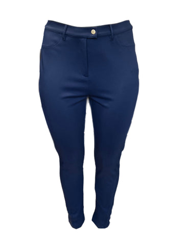Marina Rinaldi Women's Navy Obrizzo Straight Leg Pants NWT