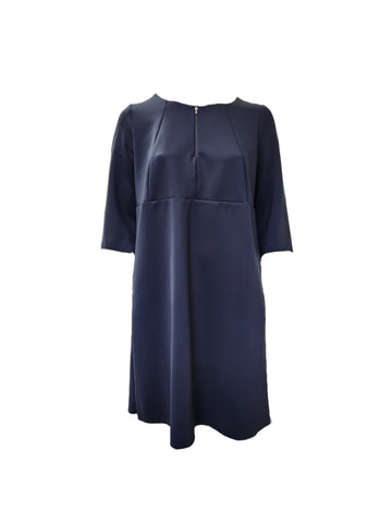Marina Rinaldi Women's Navy Oculato Zipper Closure Shift Dress Size 20W/29 NWT