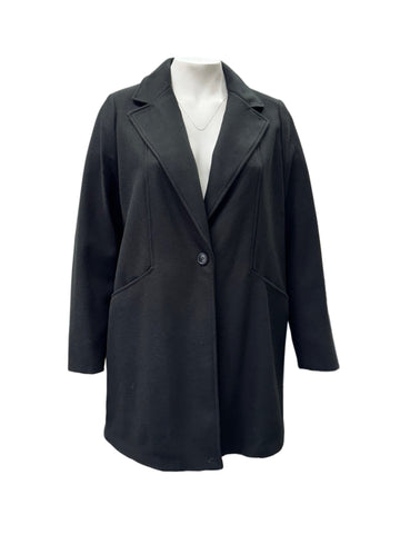 Marina Rinaldi Women's Black Olio Button Closure Coat NWT