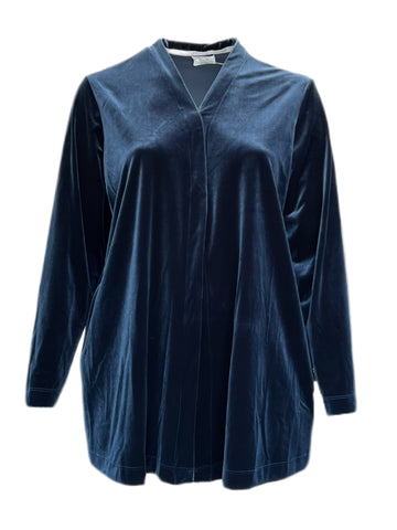 Marina Rinaldi Women's Blu Marino Ombria Velour Jacket NWT