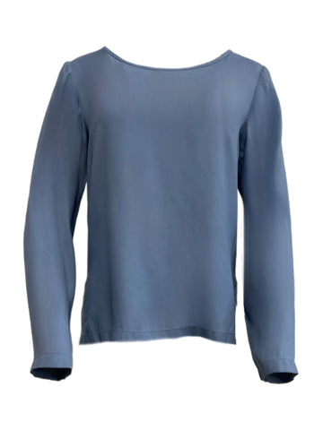 Max Mara Women's Blue Ometto Long Sleeve T-Shirt Size 6 NWT