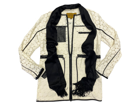 Hanley Mellon Women's Guipure Lace Cargo Jacket