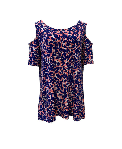 Leota Women's Multicoloured Petals Round Neck Stretchy Top #2629 XX-Large NWT