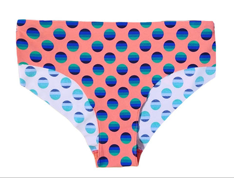 HAPPY SOCKS Women's Pink Sunrise Dot Seamless Cheeky Panties Size Small NWT