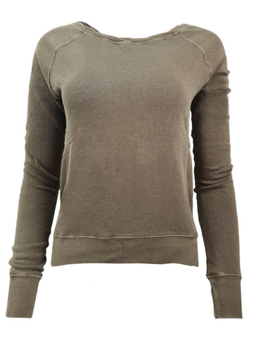 PAM & GELA Women's Green Private Annie Hi Lo Sweatshirt #B00F Petite X-Small NWT