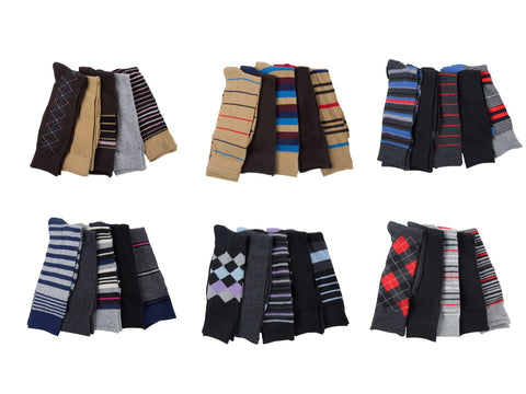 John Weitz Men's 5 Pair Casual Crew Socks Sz 6-12.5 NEW