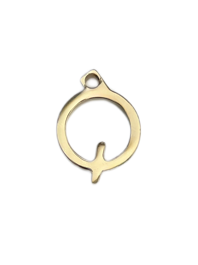 Max Mara Women's Gold Letter Alphabet Q Pendant Charm NWT