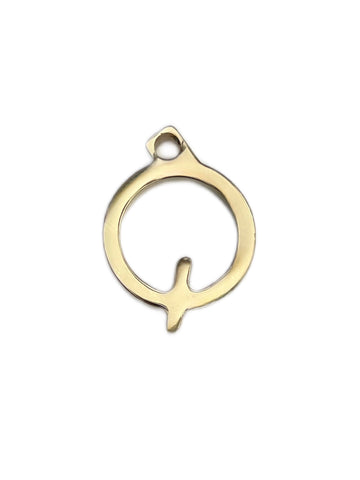 Max Mara Women's Gold Letter Alphabet Q Pendant Charm NWT