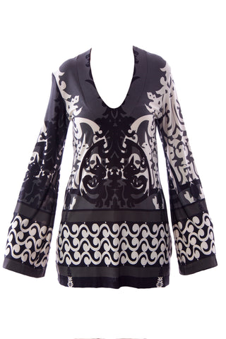 OLIAN Women's Gray Multi Monique Printed Maternity Tunic Q361601 Sz XS $104 NWT