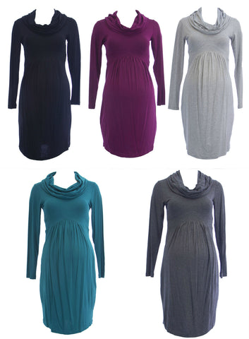 OLIAN Maternity Women's Cowl Neck Long Sleeve Dress $124 NWT