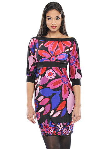 OLIAN Maternity Women's Black Floral Print Off The Shoulder Dress $148 NWT